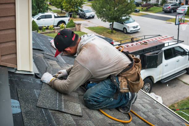 Professional Gutter Repair And Installation technician working in Weatherly, PA